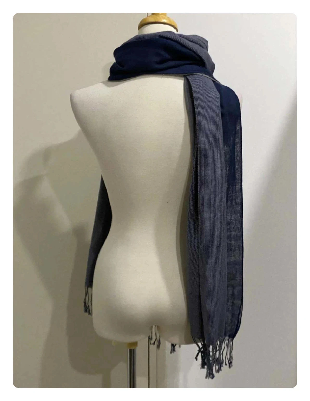🧣 Bufanda / Chal Bicolor Azul & Gris 🧣 – photo 4